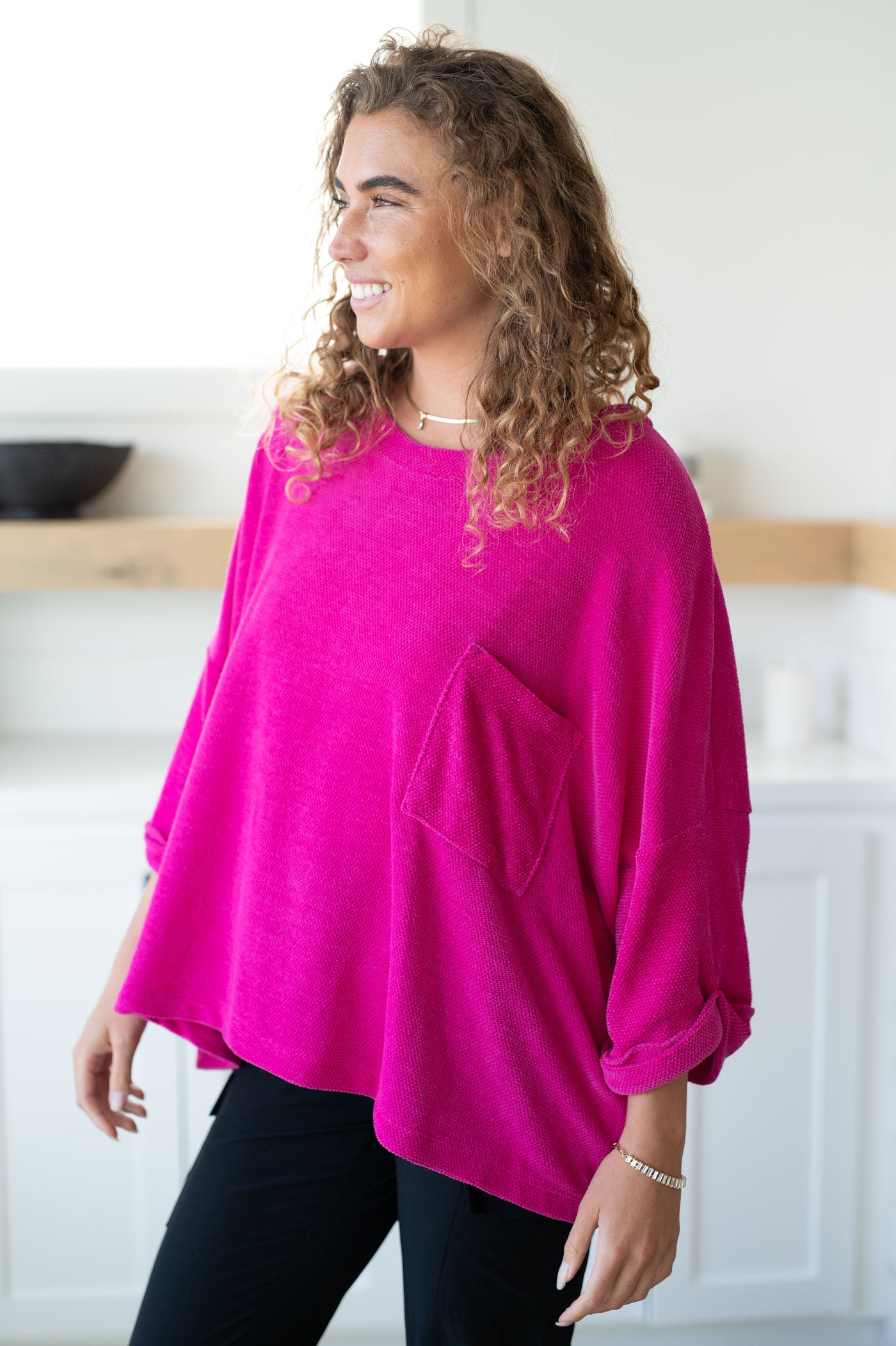 Pink Thoughts Chenille Blouse Womens Southern Soul Collectives