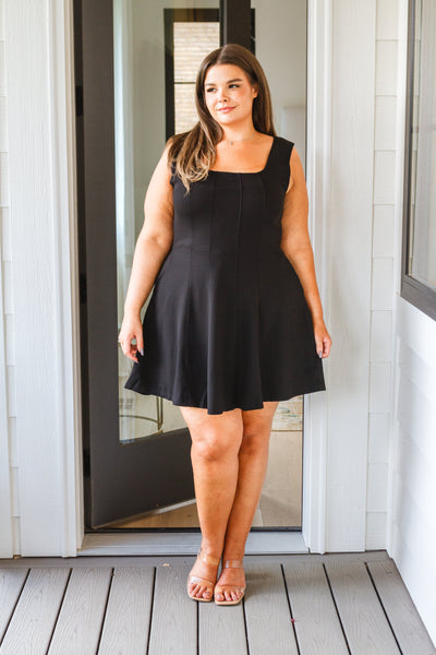 Polo Match Square Neck Skort Dress in Black Womens Southern Soul Collectives 