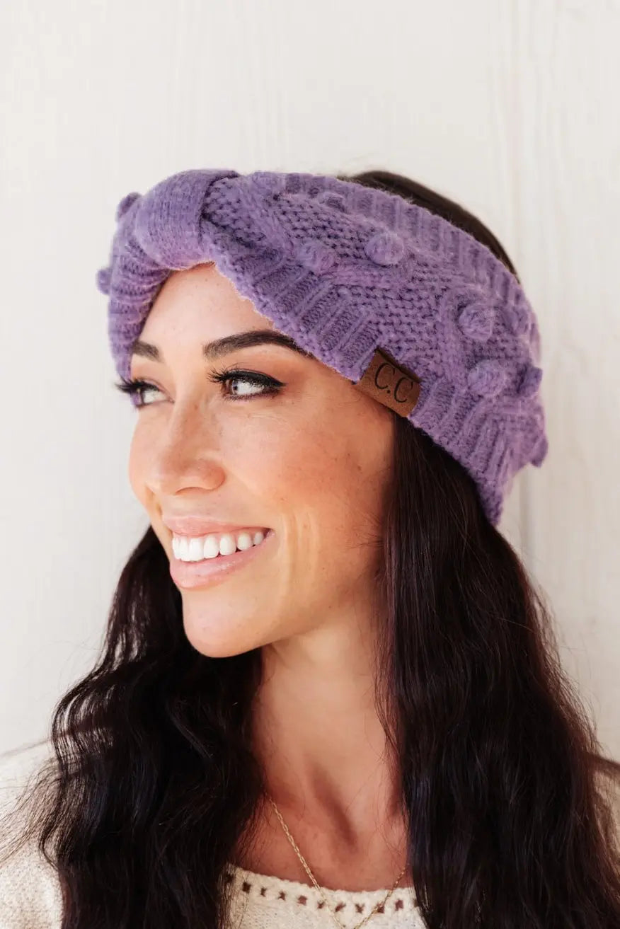 Pom Knit Head Wrap In Periwinkle Womens Southern Soul Collectives 