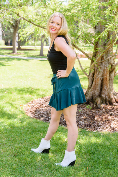 Pretty And Preppy Green Tiered Ruffle Skort Womens Southern Soul Collectives 