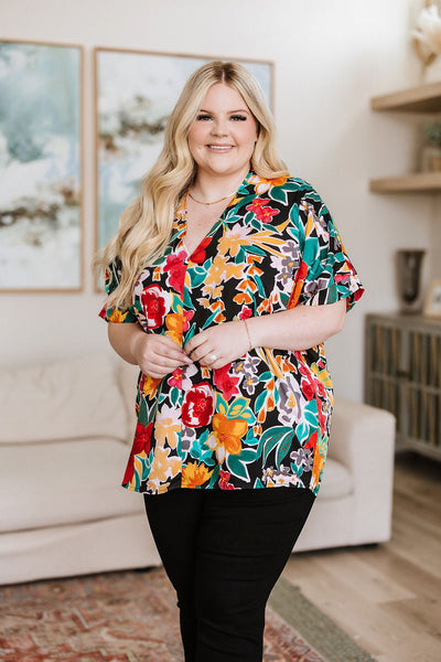 Pretty in Paradise Floral Blouse Womens Southern Soul Collectives 