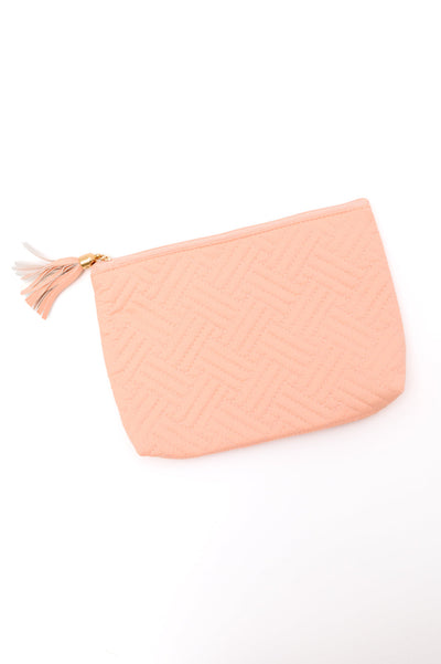 Quilted Travel Zip Pouch in Pink Womens Southern Soul Collectives 