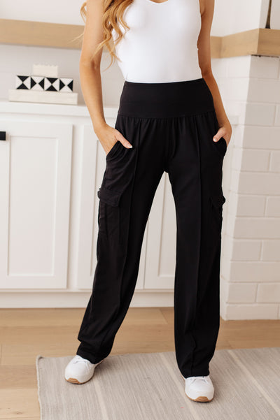 Race to Relax Yoga Cargo Pants in Black - Southern Soul Collectives