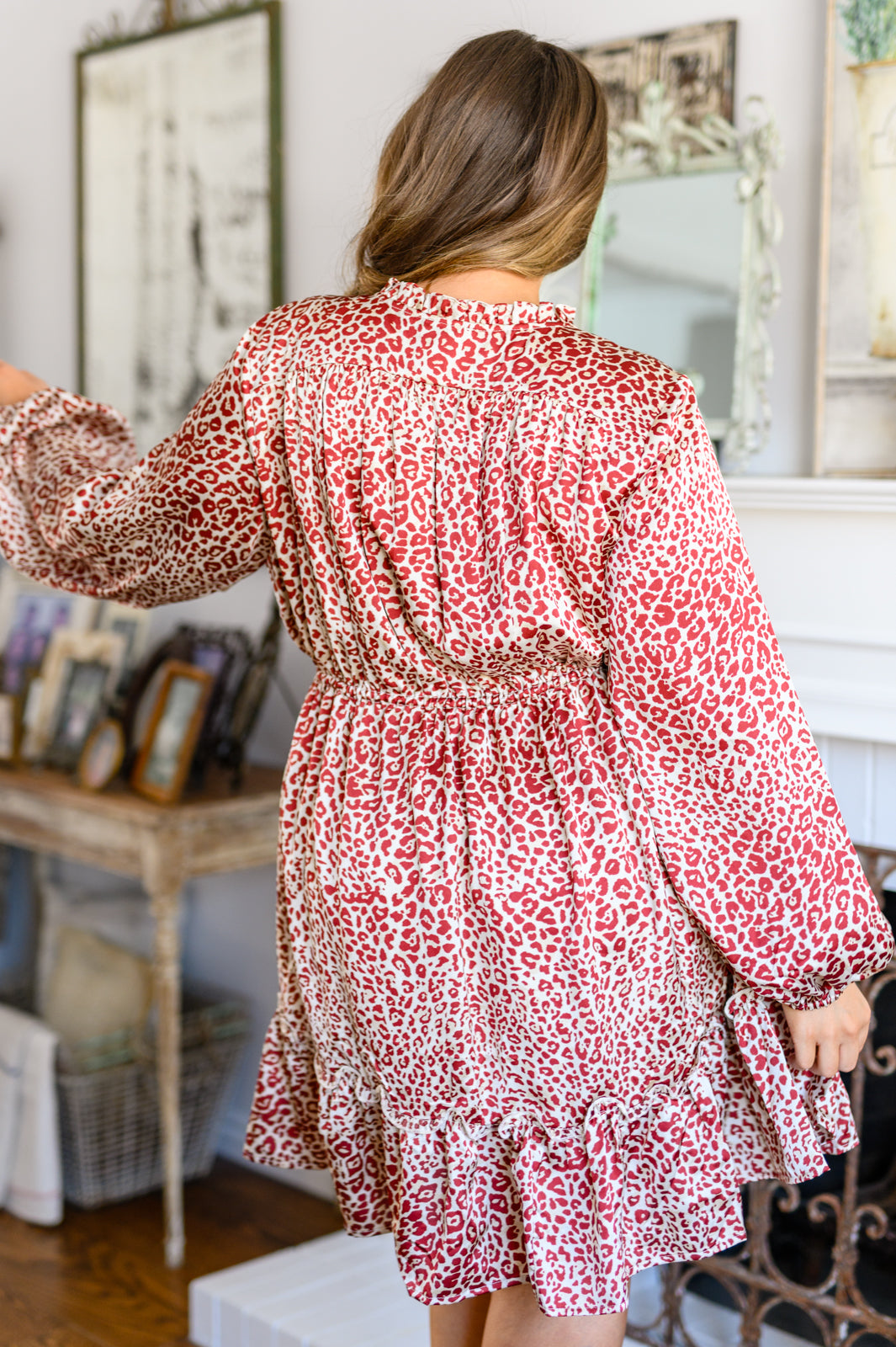 Rayven Animal Print Dress in Burgundy Womens Southern Soul Collectives 