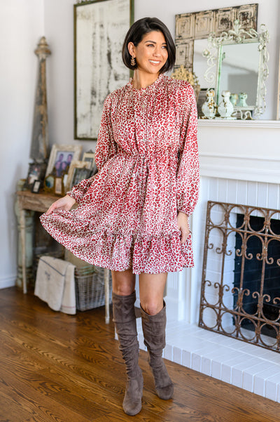 Rayven Animal Print Dress in Burgundy Womens Southern Soul Collectives 