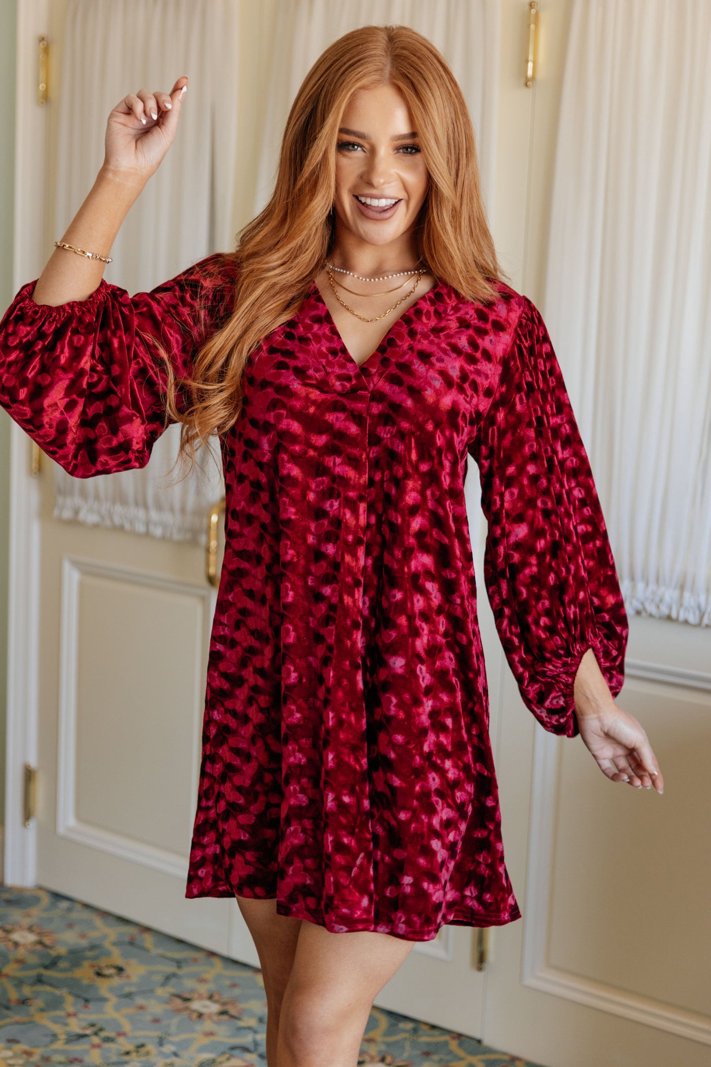 Regal Radiance V-Neck Velvet Dress Womens Southern Soul Collectives