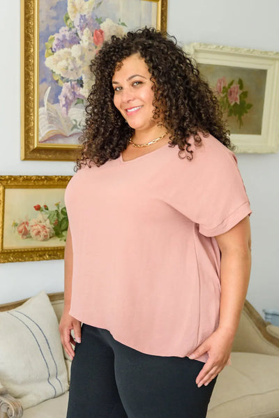 Rise To The Occasion Pink V-neck Short Sleeve Top Womens Southern Soul Collectives 