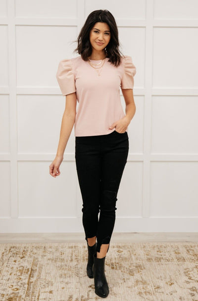 Rock On Puff Sleeve Top in Blush Womens Southern Soul Collectives 