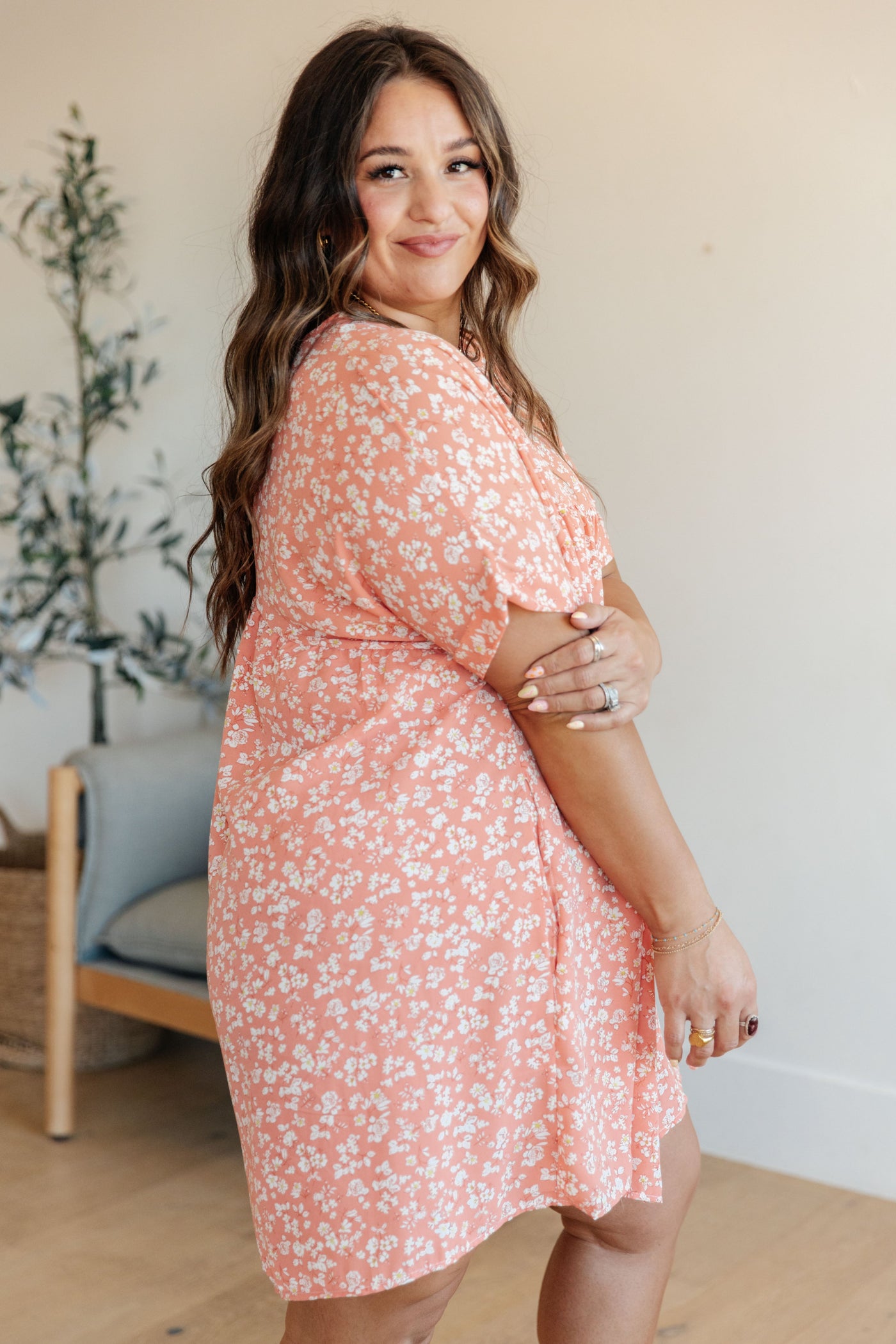 Rodeo Lights Dolman Sleeve Dress in Coral Floral Southern Soul Collectives
