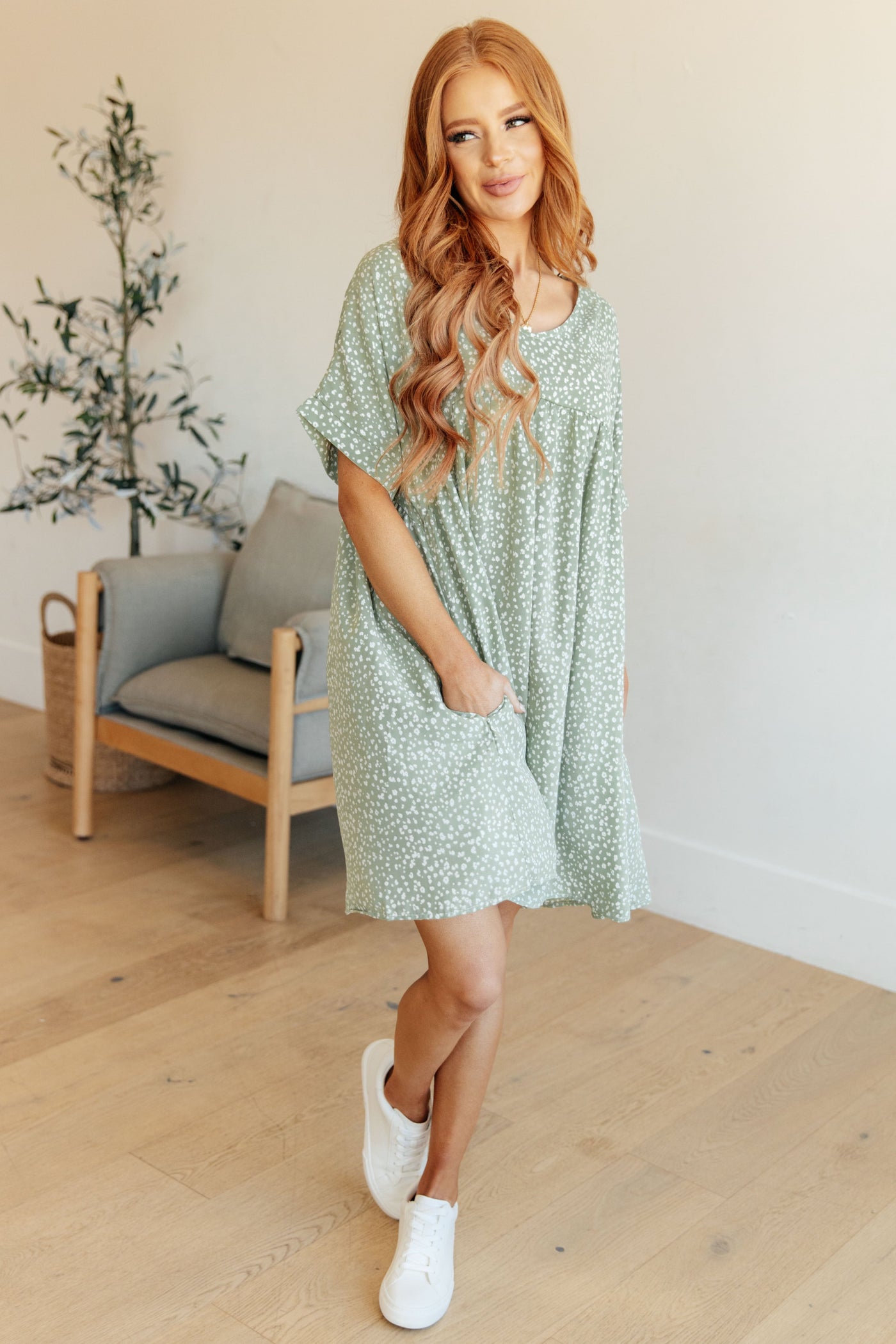 Rodeo Lights Dolman Sleeve Dress in Green Floral Southern Soul Collectives