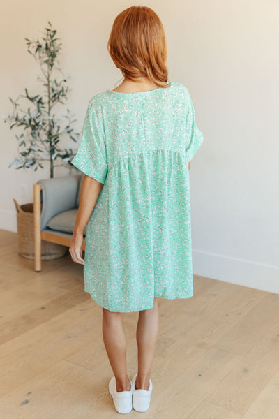 Rodeo Lights Dolman Sleeve Dress in Mint Floral Southern Soul Collectives