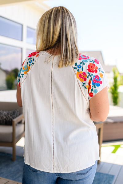 Rose Garden Embroidered Blouse - Southern Soul Collectives