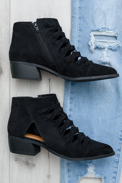 Sadie Black Cut Out Ankle Boots Womens Southern Soul Collectives 