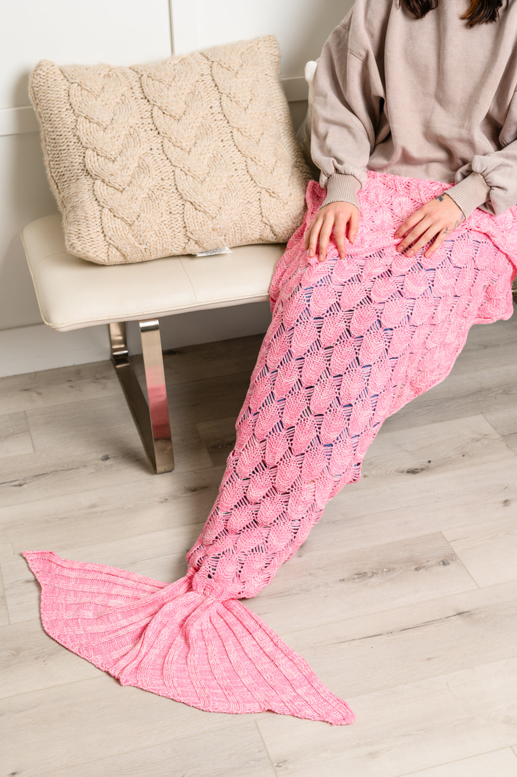 Seaside Magic Chenille Mermaid Tail In Pink Womens Southern Soul Collectives