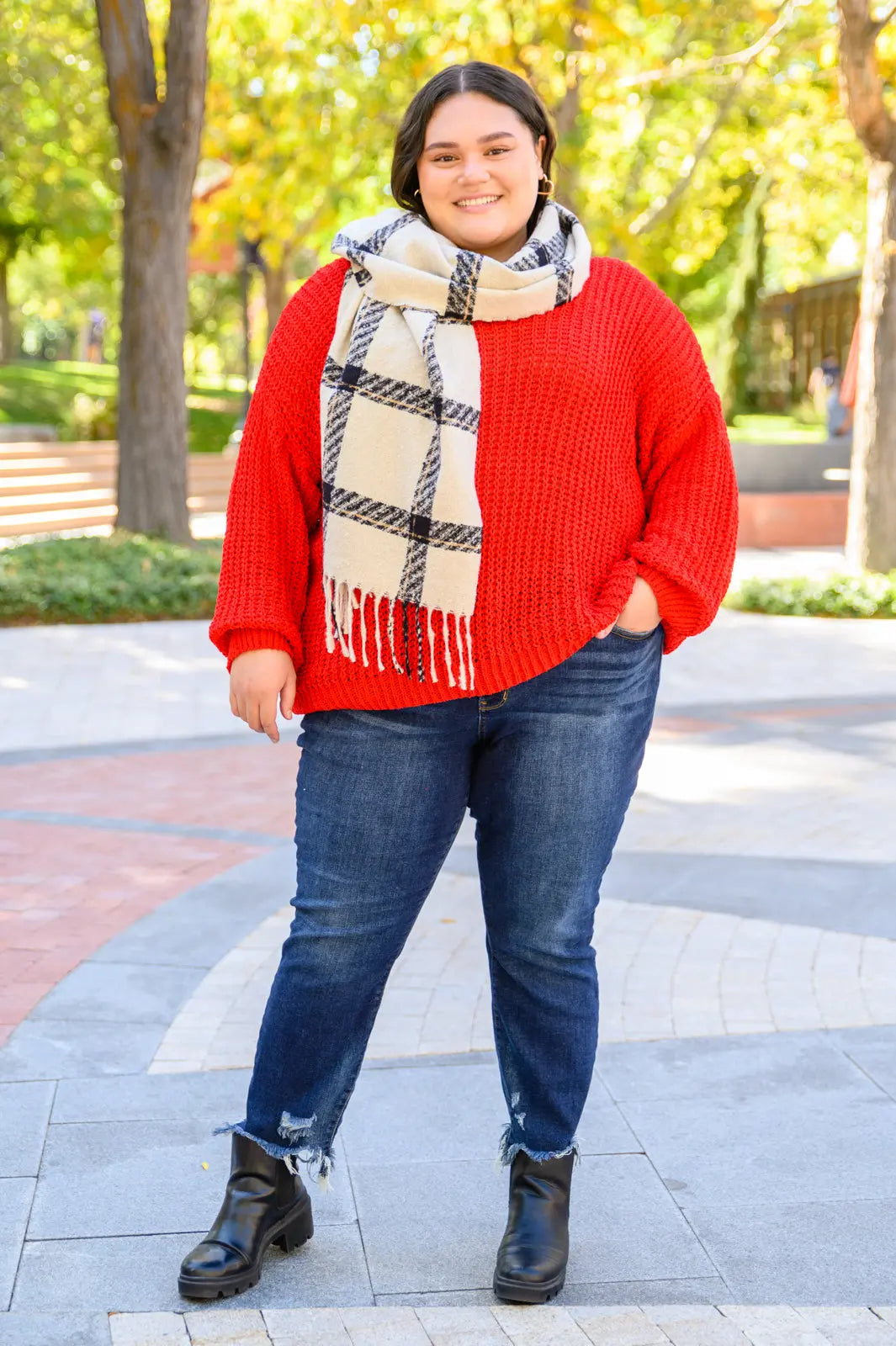 Seasonal Shift Long Sleeve Knit Sweater In Red Womens Southern Soul Collectives 