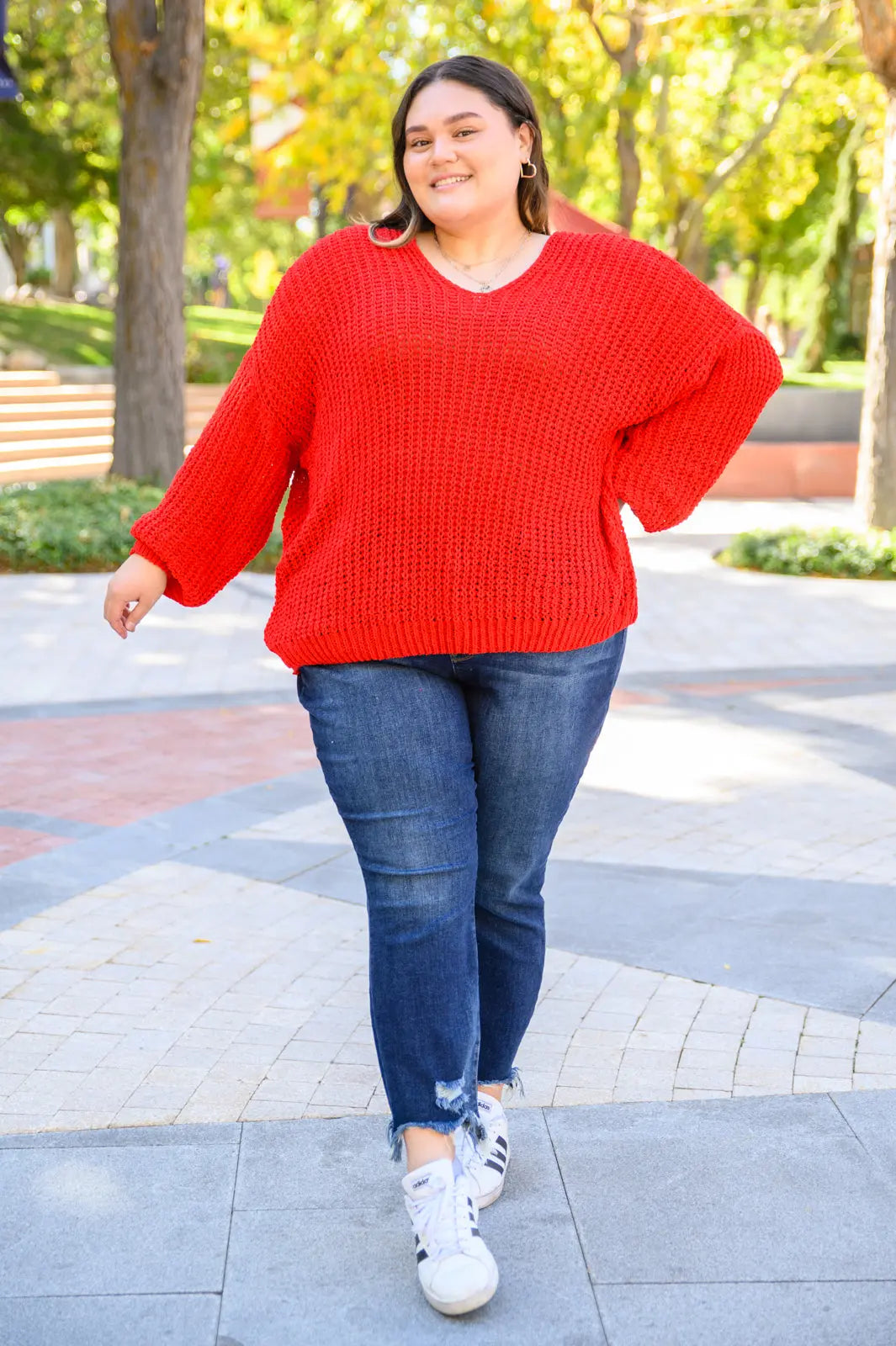 Seasonal Shift Long Sleeve Knit Sweater In Red Womens Southern Soul Collectives 