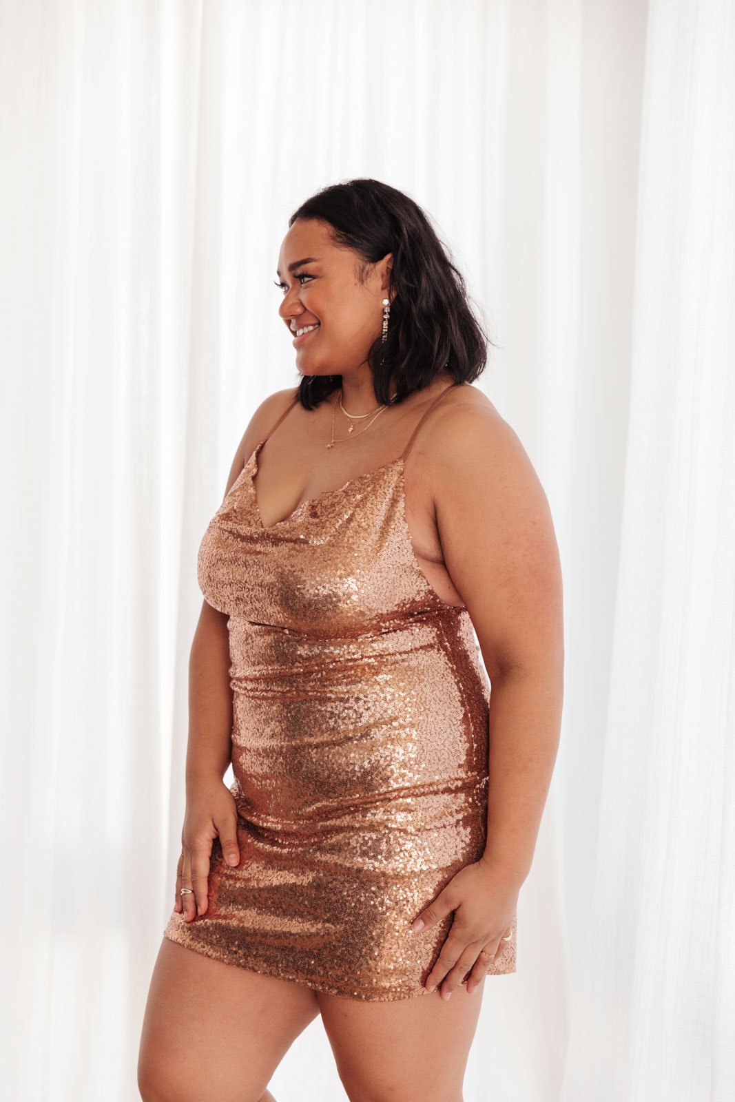 Shining in Sequins Dress in Gold Womens Southern Soul Collectives 