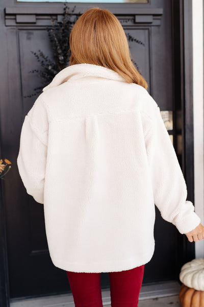 Shrouded in Sherpa Coat in White - Southern Soul Collectives