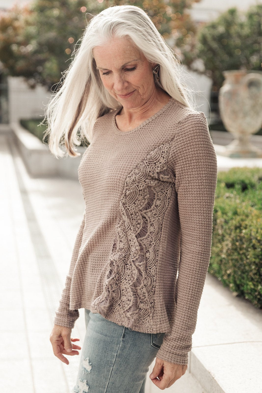 Side Of Art Top In Taupe Womens Southern Soul Collectives 