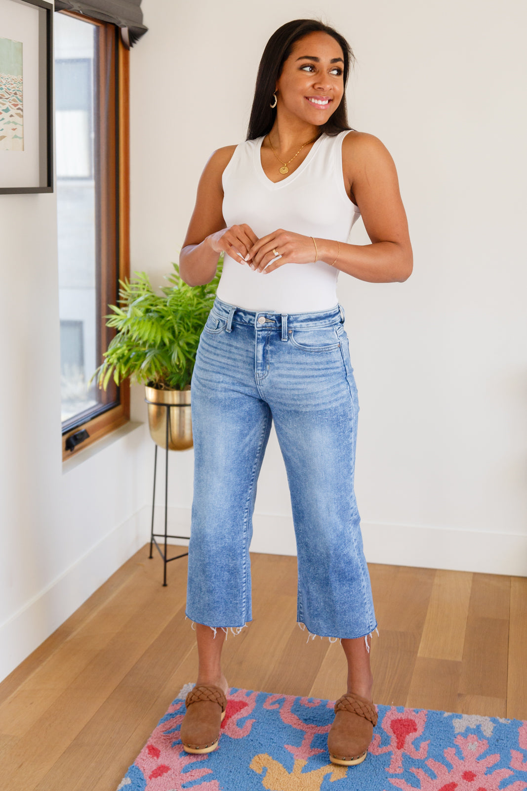 Zenana Simple Is The Way Wide Leg Capris Womens Southern Soul Collectives 