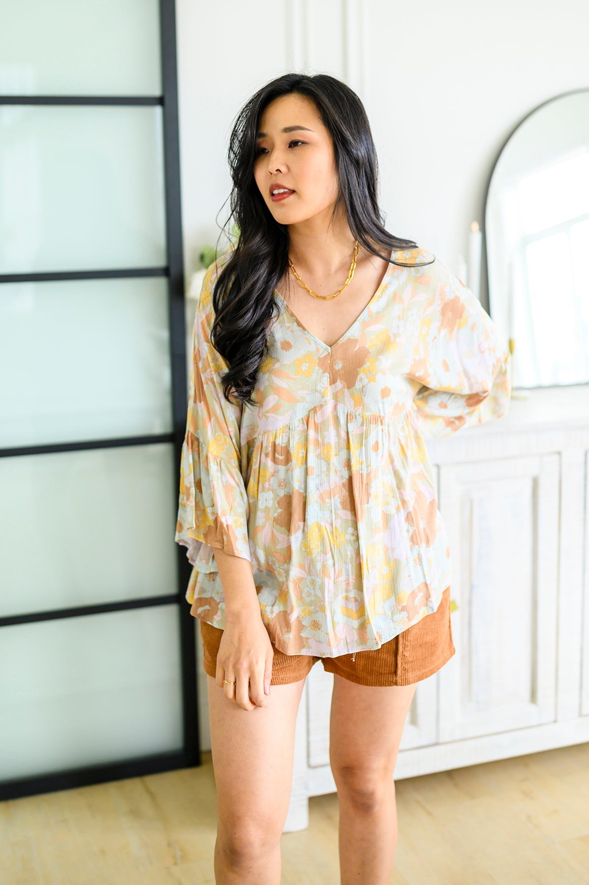 Singled Out Floral Blouse in Green Womens Southern Soul Collectives 