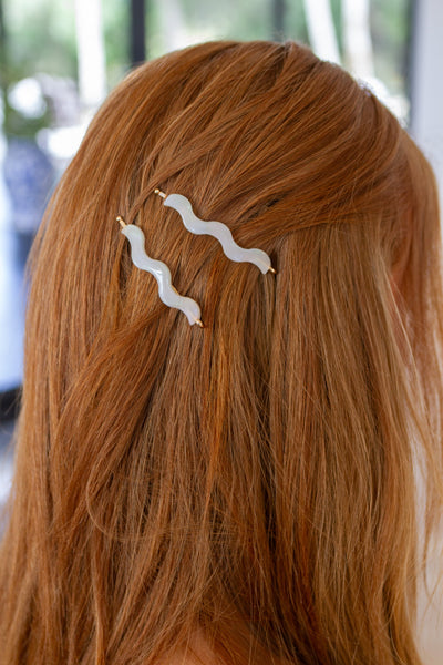 Sleek Waves Hair Clip in White Tortoise Womens Southern Soul Collectives 
