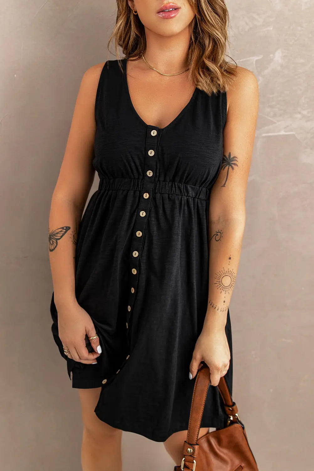 Sleeveless Button Down Mini Dress in Black, Green, Blue, Pink and Yellow  Southern Soul Collectives 