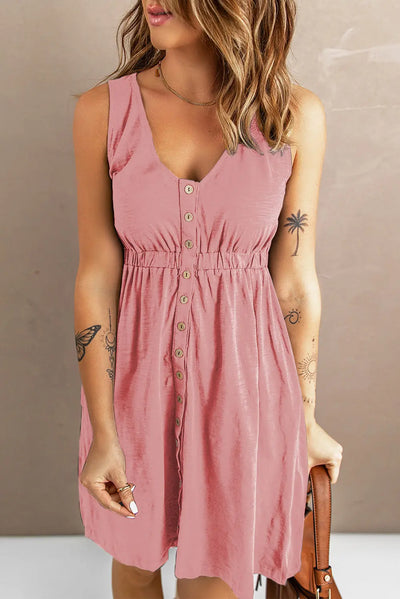 Sleeveless Button Down Mini Dress in Black, Green, Blue, Pink and Yellow  Southern Soul Collectives 