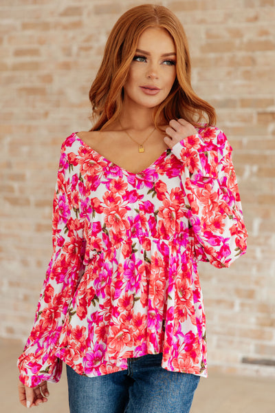 Smile Like You Mean It Floral Peplum Tops Southern Soul Collectives