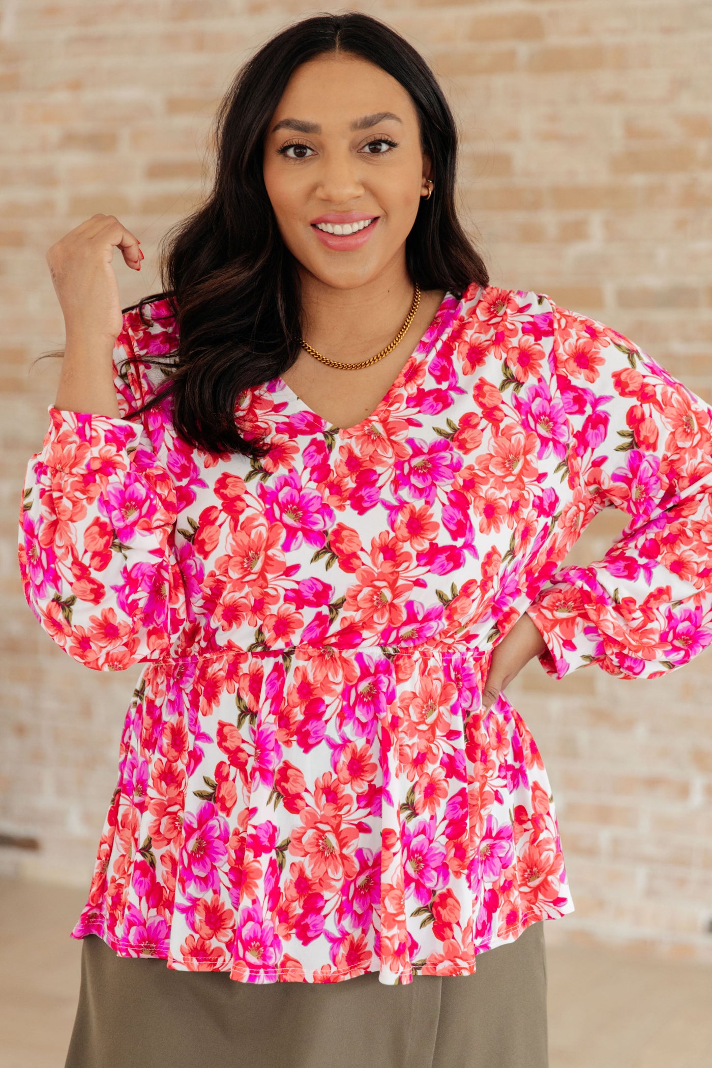 Smile Like You Mean It Floral Peplum Tops Southern Soul Collectives