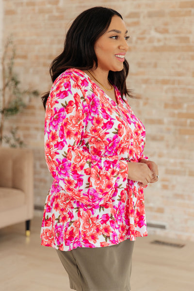 Smile Like You Mean It Floral Peplum Tops Southern Soul Collectives