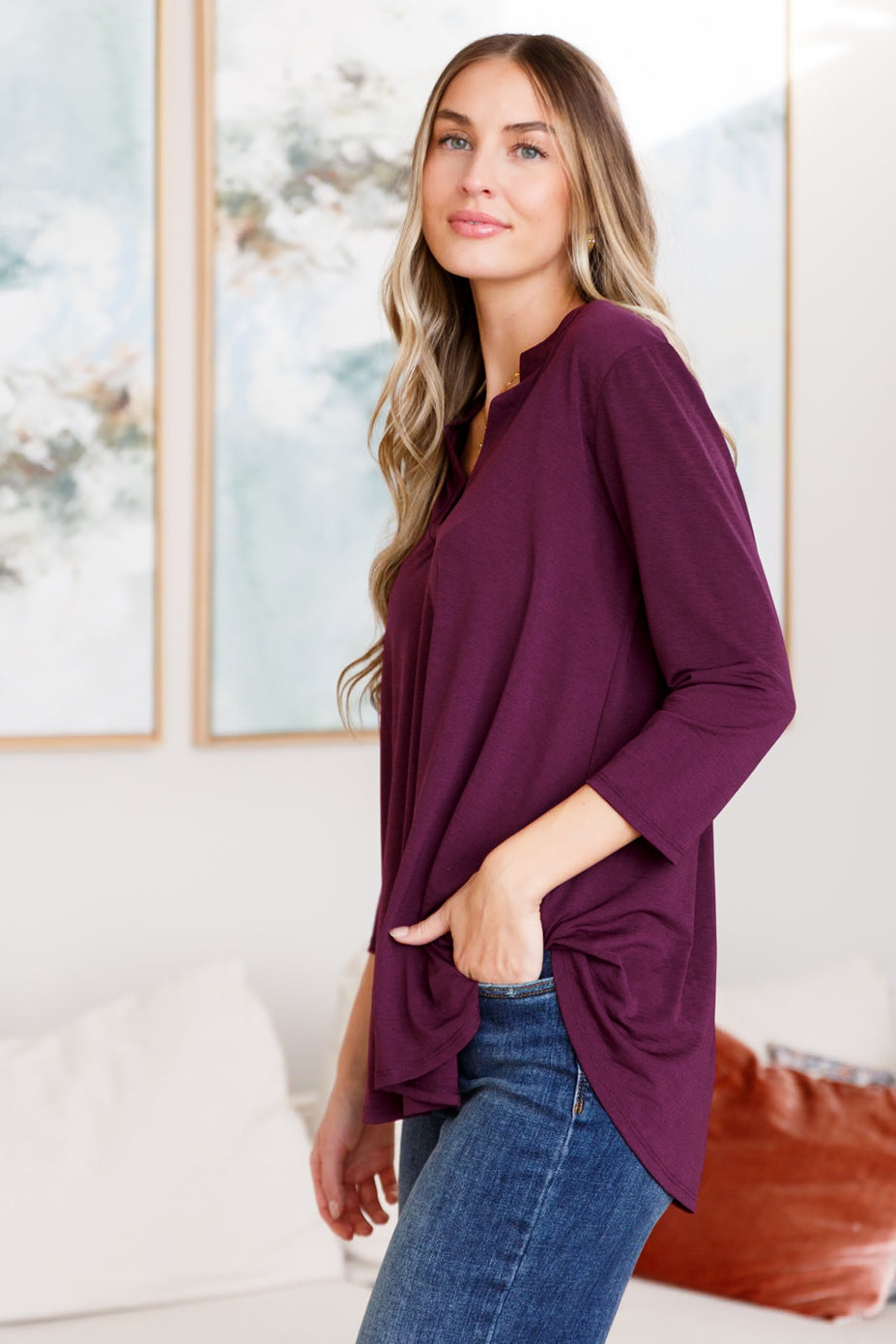 So Outstanding Top in Dark Magenta Tops Southern Soul Collectives