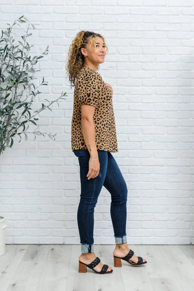 Spotted Animal Print Puff Sleeve Blouse Womens Southern Soul Collectives 