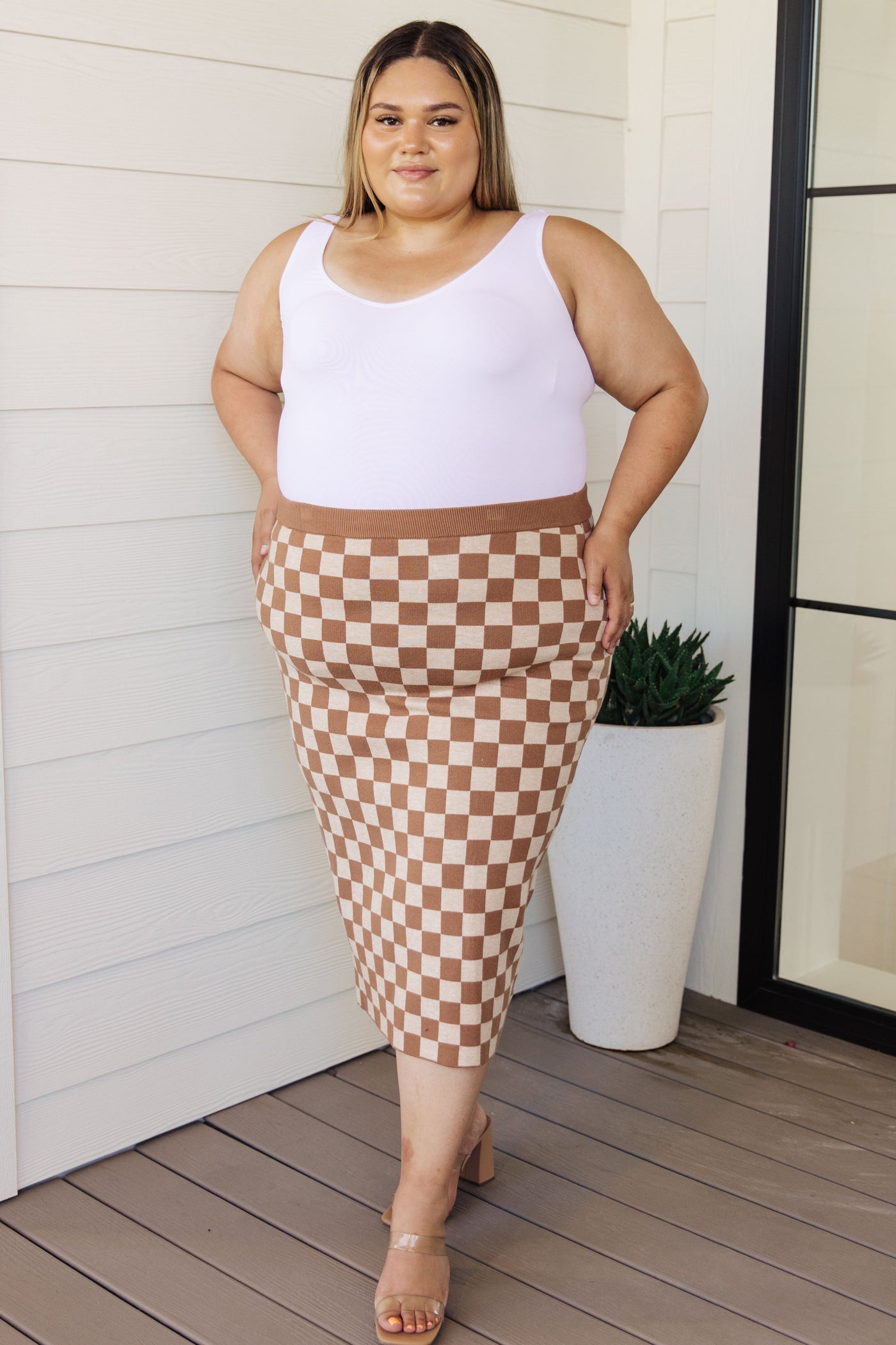 Start Your Engines Checkered Midi Skirt Womens Southern Soul Collectives 