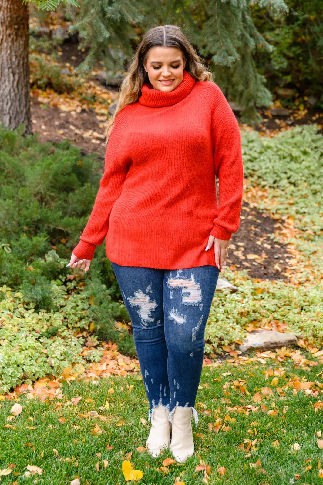 Steady Pace Roll Neck Sweater In Red Womens Southern Soul Collectives 