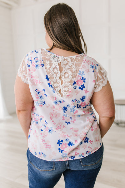 Still the One Lace Sleeve Floral Top Womens Southern Soul Collectives 