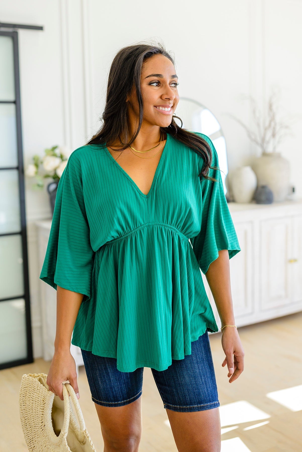 Storied Moments Draped Peplum Top Womens Southern Soul Collectives 