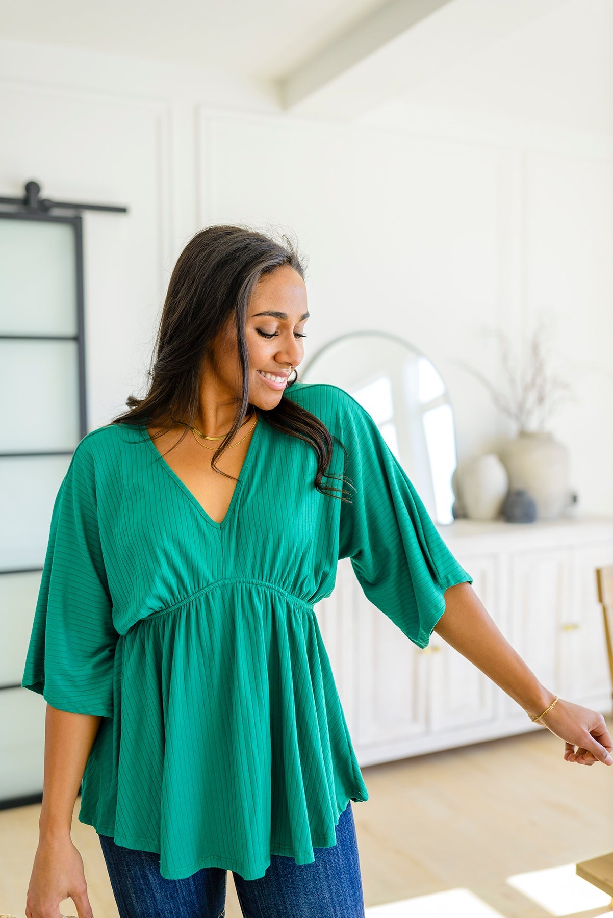 Storied Moments Draped Peplum Top Womens Southern Soul Collectives 