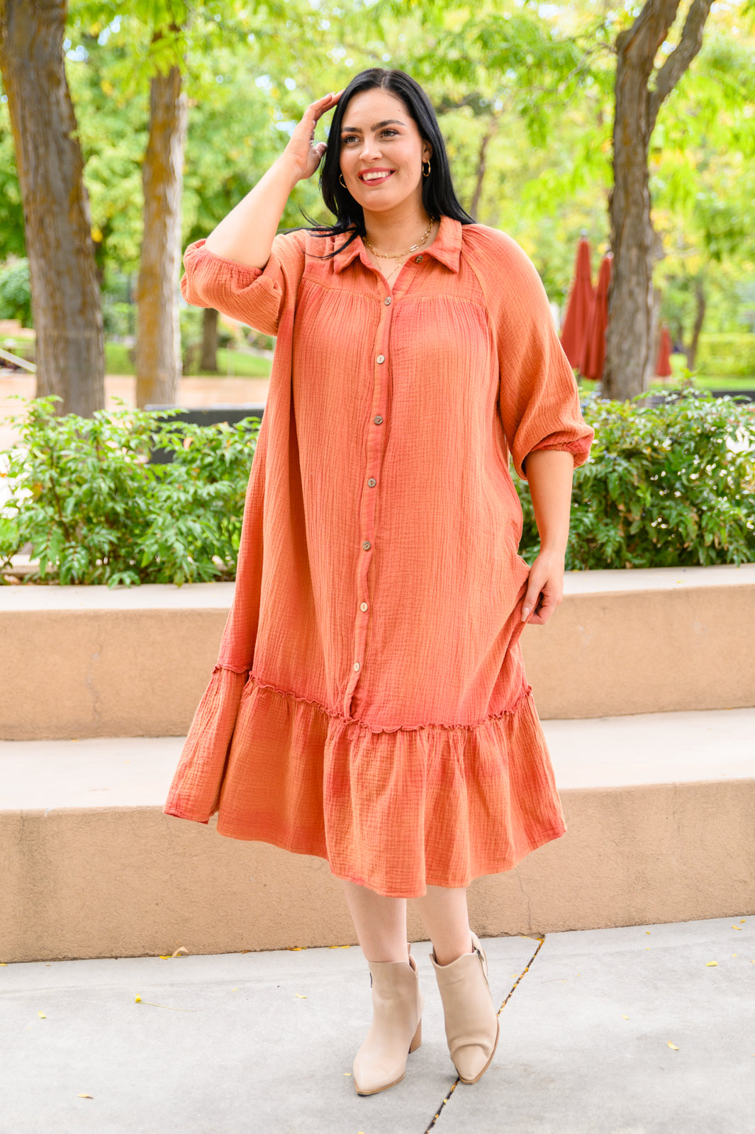 Stuck With You Vintage Overdye Dress In Rust Womens Southern Soul Collectives 