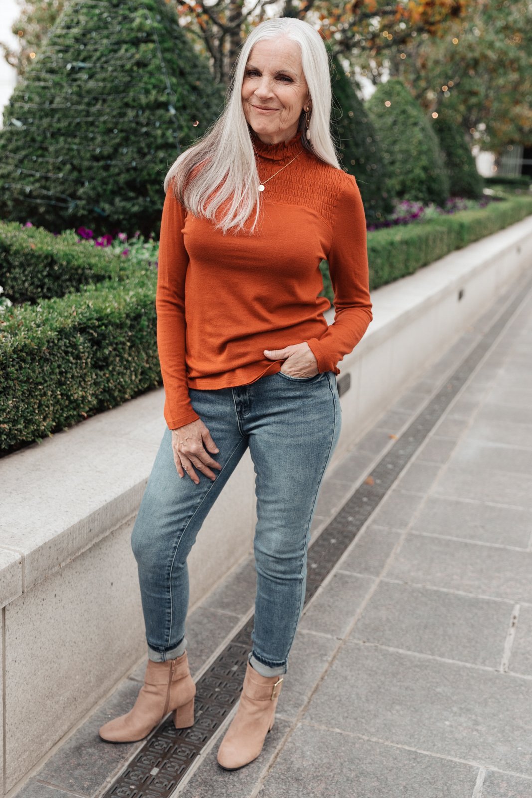 Stylin Girl Long Sleeve Turtleneck in Rust Womens Southern Soul Collectives 