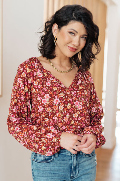 Sunday Brunch Blouse in Rust Floral - Southern Soul Collectives