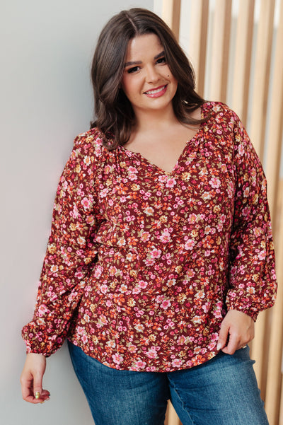 Sunday Brunch Blouse in Rust Floral - Southern Soul Collectives