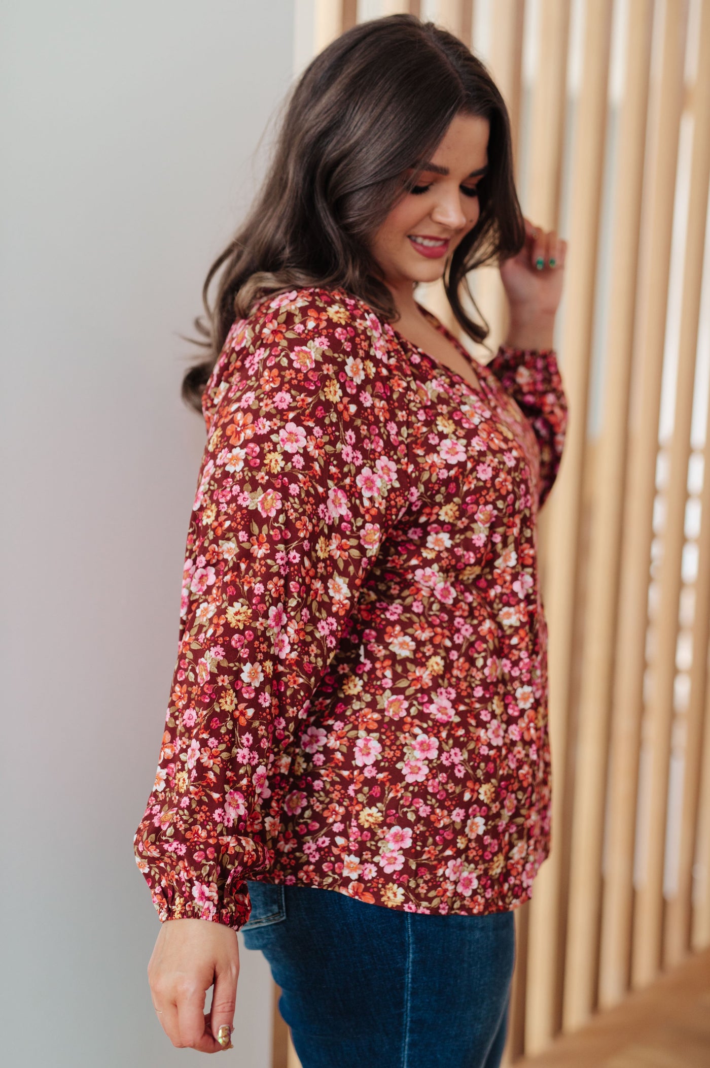 Sunday Brunch Blouse in Rust Floral - Southern Soul Collectives