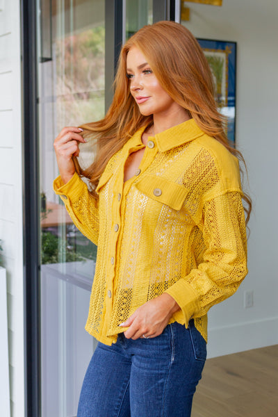 Sweeter Than Nectar Lace Button Down in Honey Womens Southern Soul Collectives 