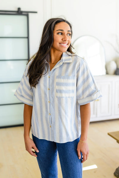 Tailored to Relax Striped Button Down Womens Southern Soul Collectives 
