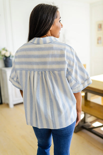 Tailored to Relax Striped Button Down Womens Southern Soul Collectives 