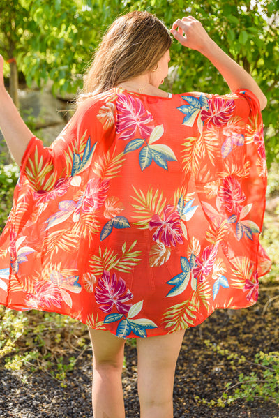 Take Me Tropical Orange Floral Kimono Womens Southern Soul Collectives 