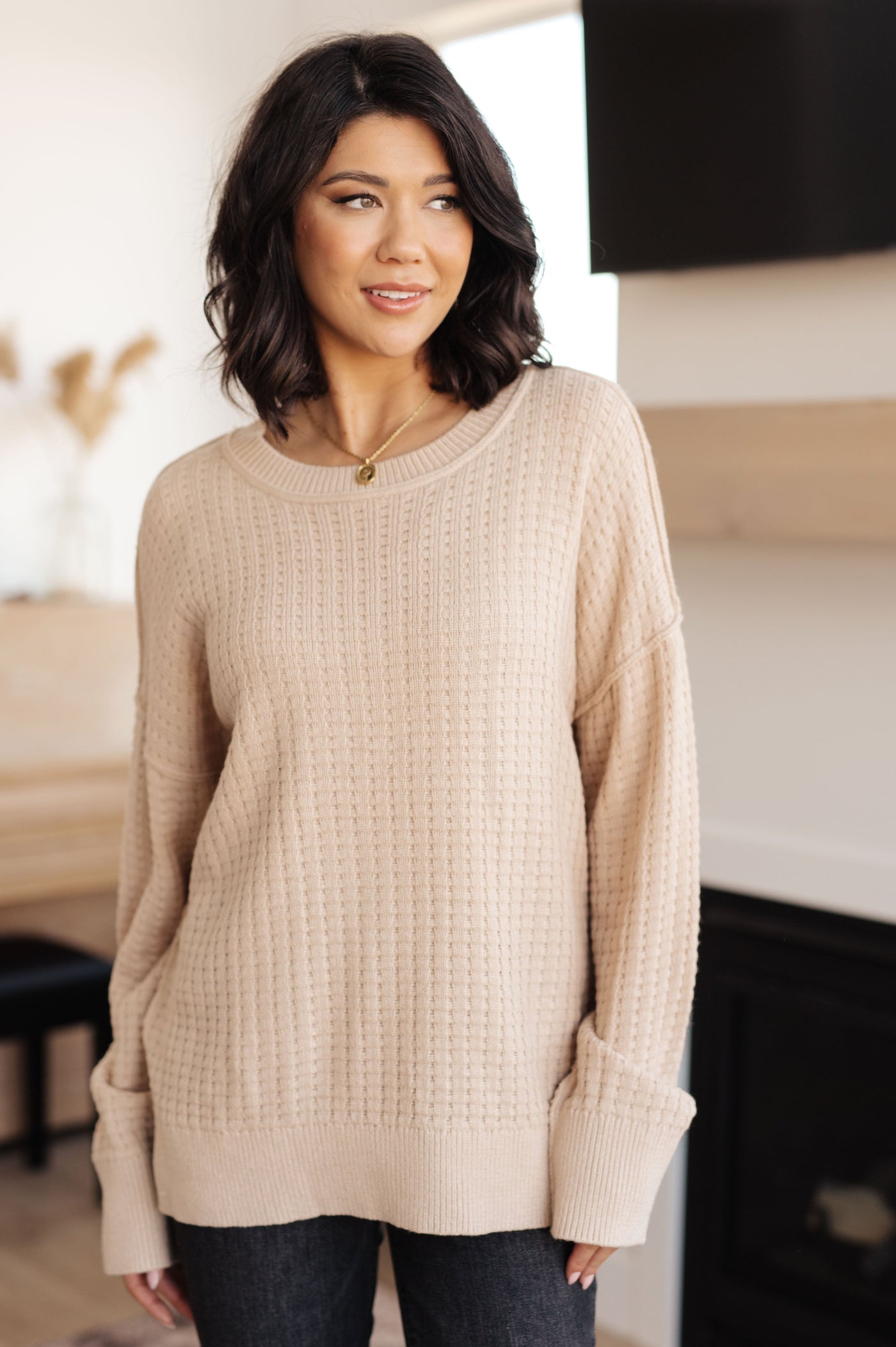 Terrifically Textured Sweater in Mocha Womens Southern Soul Collectives