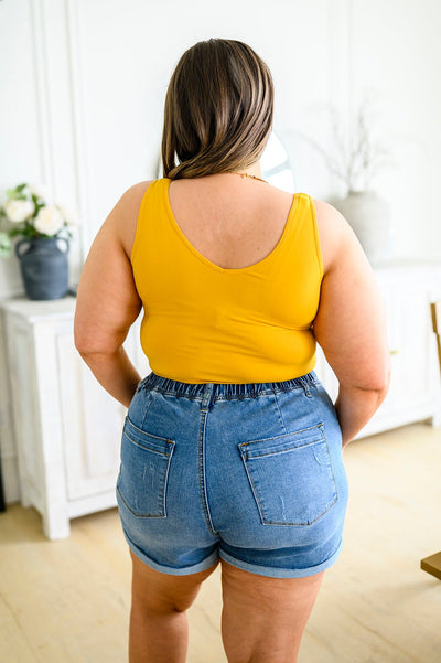 The Basics Reversible Longline Tank in Mustard Womens Southern Soul Collectives 