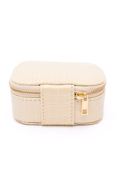 Travel Jewelry Case in Cream Snakeskin Womens Southern Soul Collectives